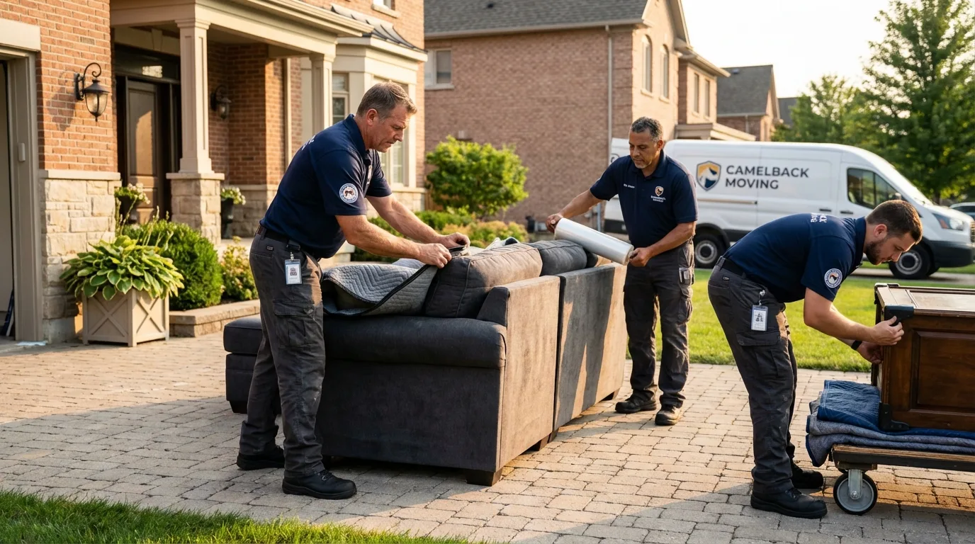 Large estate moving crew wrapping furniture in Wheeler, TX